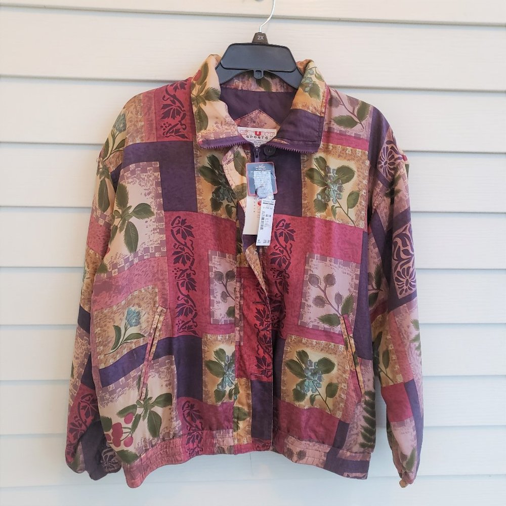 Vintage 80s Silk Bomber Jacket Montgomery Wards Deadstock from Stunt Sports